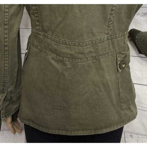 Rebbeca Thomson Embroidered Floral Jacket Medium Olive Green Unique Boho Casual - Picture 10 of 11